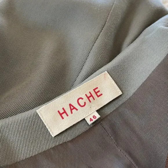 HACHE GRAY DRESS/COAT VIRGIN-WOOL MADE IN ITALY IT 46 - Picture 9 of 14